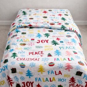 Holiday Christmas Twin Sheet Set | Festive Print